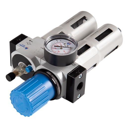 Фильтр влагоотделитель с редуктором и лубрикатор 3/8", с манометром МАСТАК 690-31