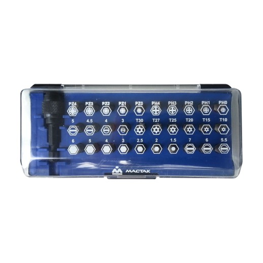 Набор вставок (бит) 1/4", PH, PZ, Hex, Torx, Slotted, 31 предмет МАСТАК 058-00031C