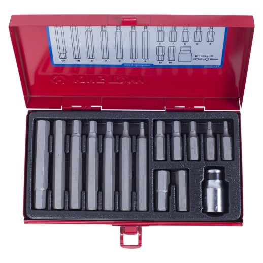 Набор вставок (бит) 10 мм, Hex, 4-12 мм, 15 предметов KING TONY 1015MQ