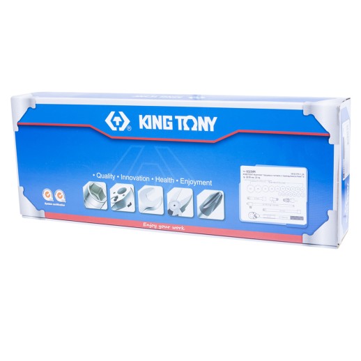 Набор торцевых головок с принадлежностями 3/4", двенадцатигранные, 21-50 мм, 23 предмета KING TONY 6023MR