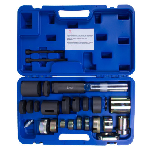 Набор оправок для монтажа и демонтажа сайлентблоков BMW, гидравлический, кейс, 26 предметов МАСТАК 110-23026C