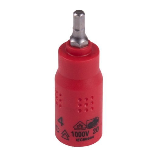 Насадка (бита) торцевая диэлектрическая 1/4", HEX, 4 мм, L = 54 мм KING TONY 2035VE04