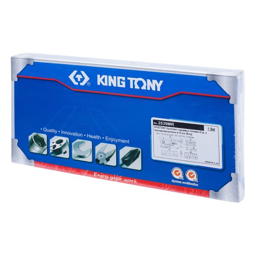 Набор торцевых головок с принадлежностями 1/4", шестигранные, 4-13 мм, 39 предметов KING TONY 2539MR