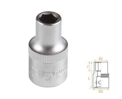 Головка торцевая стандартная шестигранная 1/2", 09 мм AFFIX AF00040009