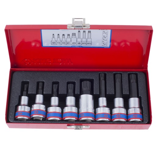 Набор торцевых насадок 1/2", Spline, M5-M16, L = 80 мм, 8 предметов KING TONY 4128PR