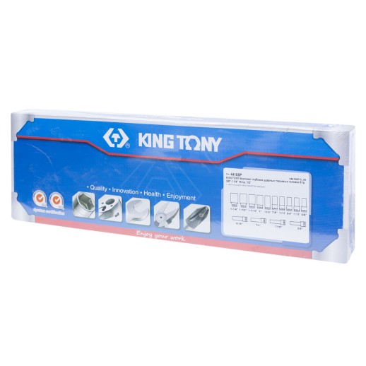Набор ударных глубоких торцевых головок 1/2", шестигранные, 3/8"-1&1/4", 15 предметов KING TONY 4416SP