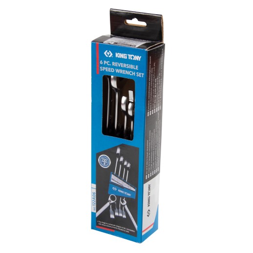 Набор комбинированных трещоточных ключей, 10-19 мм, 6 предметов KING TONY 122A06MR