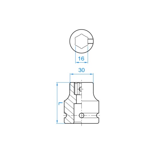 Держатель вставок (бит) ударный 3/4">16 мм, с винтовым фиксатором KING TONY 609616M